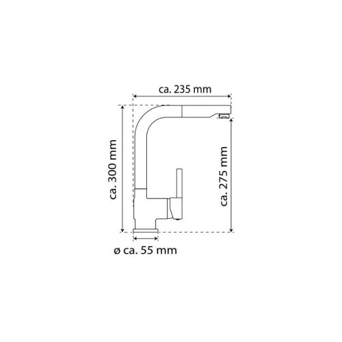 Kích thước vòi rửa bát Wasserwerk WK 4 Stainless steel look 700415