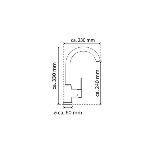 Kích thước vòi rửa bát Wasserwerk WK 5 Stainless steel look 700505