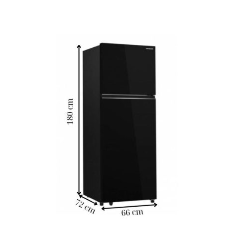 Kích thước tủ lạnh 2 cánh ngăn đá trên Inverter 409 lít Hitachi HRTN6443SAGMGVN