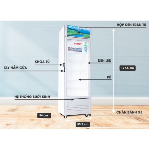Kích thước Tủ mát Sanaky VH258KL