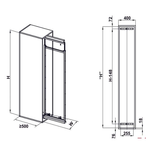 Tủ đồ khô cánh kéo Dolce 400mm Hafele 548.65.005 - Ảnh 2