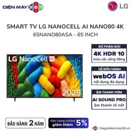 Smart Tivi NanoCell LG AI 4K 65 inch 65NANO80ASA