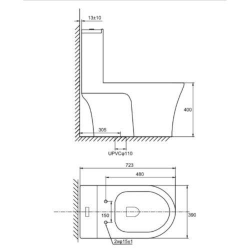 Bồn cầu một khối Hafele 588.82.438 - Ảnh 2