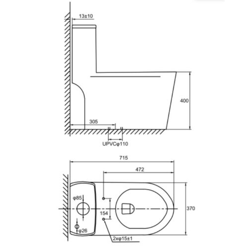 Bồn cầu một khối Hafele 588.82.439 - Ảnh 2