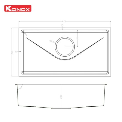 Chậu rửa bát inox 1 hố Konox TARI 870SM - Ảnh 5