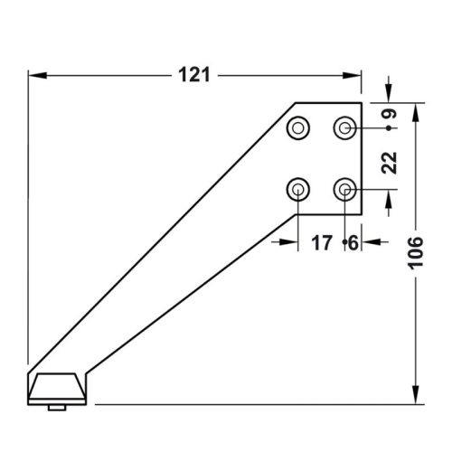 kich thuoc chan cua khung tren mo phai hafele 937.13.593