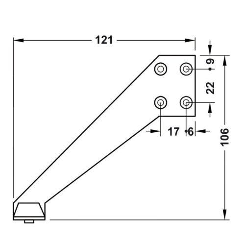 kich thuoc chan cua tren khung trai hafele 937.13.560