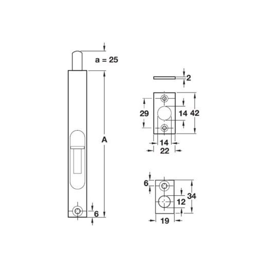 Chốt cửa âm 152mm Hafele 489.71.401 9 kich thuoc chot cua am 152mm hafele 489.71.401