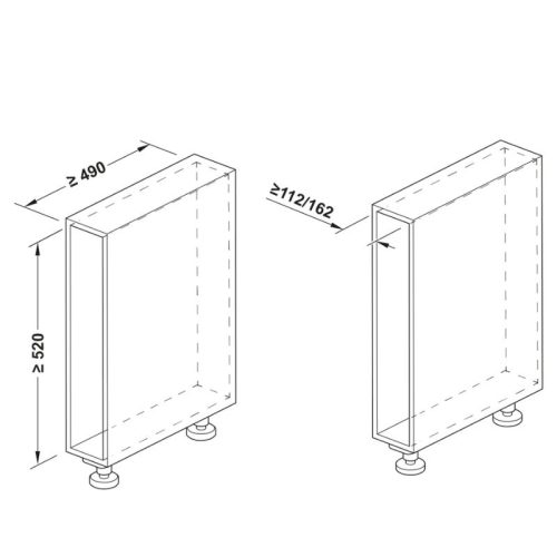 Kích thước kệ đựng gia vị Hafele 545.14.321