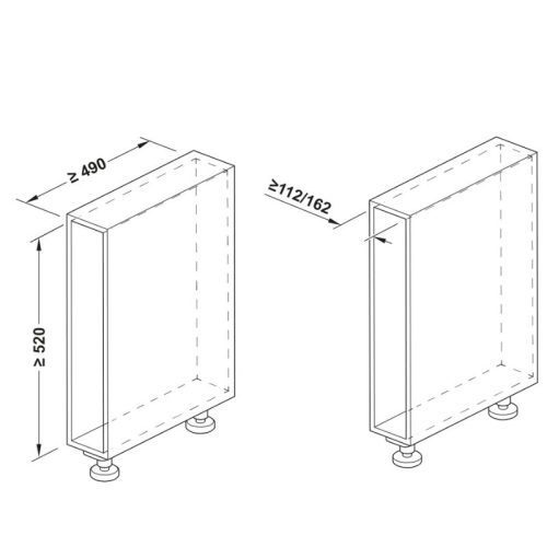 Kích thước kệ đựng gia vị Hafele 545.14.322