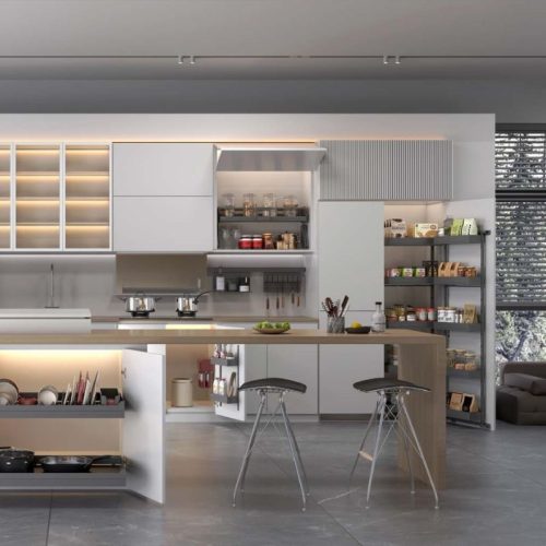 Kích thước Rổ Kéo Dưới Cho Xoong Nồi Dining Agent 900mm Hafele 545.14.312