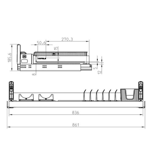 Kích thước Rổ kéo trên cho bát đĩa Dining Agent 900mm Hafele 545.14.311
