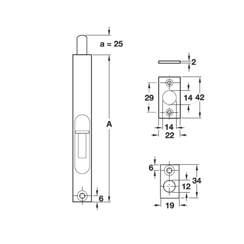 Chốt cửa âm 254mm Hafele 489.71.410 6 Chốt cửa âm 254mm Hafele 489.71.410 - Ảnh 4