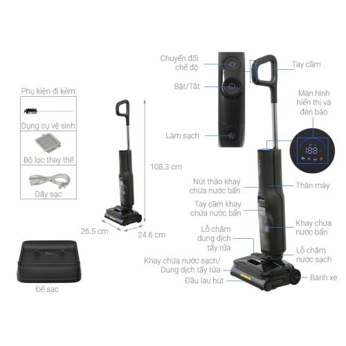 Máy hút bụi lau nhà Roborock F25 Ultra 8 size may hut bui roborock f25 ultra