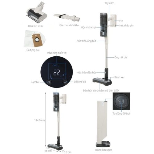 Máy hút bụi cầm tay Roborock H60 Hub Pro 8 size may hut bui roborock h60 hub pro