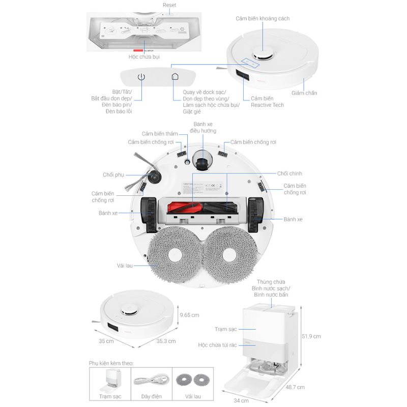 Robot hút bụi lau nhà Roborock Q Revo 5AE - Trắng 7 Robot hút bụi lau nhà Roborock Q Revo 5AE - Trắng - Ảnh 5