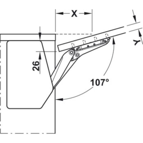Ảnh tay nâng Hafele 372.91.411