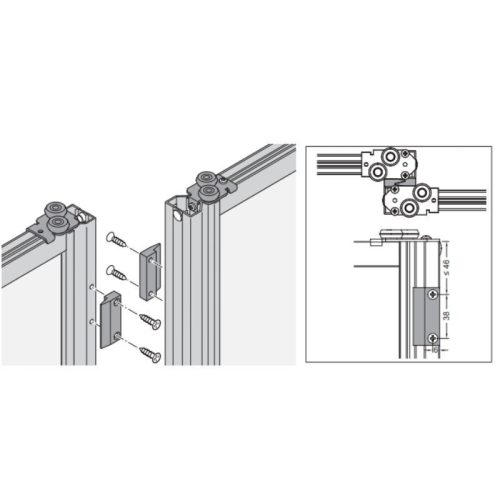 Ảnh kích thước Aluflex 80 bánh xe dẫn đường Hafele 403.50.971