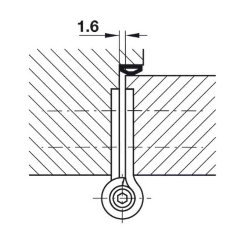 Bản lề bật CHROME mờ 114MM Hafele 926.10.141 5 Ảnh kích thước Bản lề bật CHROME mờ 114MM Hafele 926.10.141