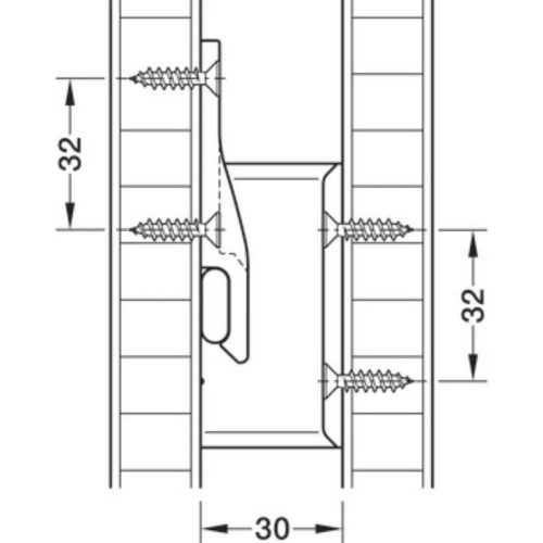 Ảnh kích thước Bas góc keku AD30 nhựa Hafele 262.51.391