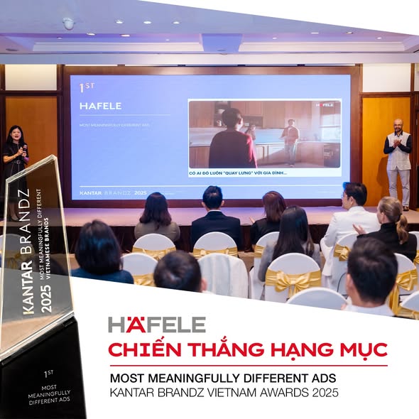 hafele chien thang hang muc most meaningfully different ads tai kantar brandz vietnam awards 2025