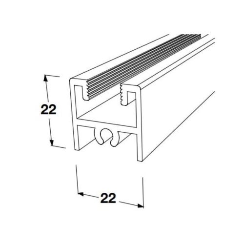 Kích thước Khung trên dài Hafele 403.75.304 màu đen 3m