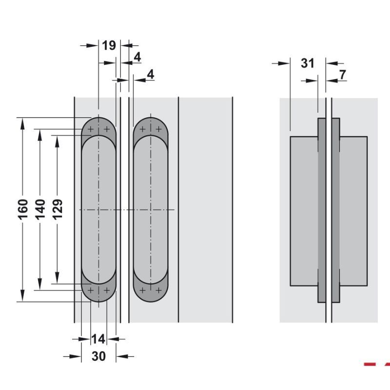 Bản lề âm 3D K 7080 Hafele 927.91.833 5 Kích thước Bản lề âm 3D K 7080 Hafele 927.91.833