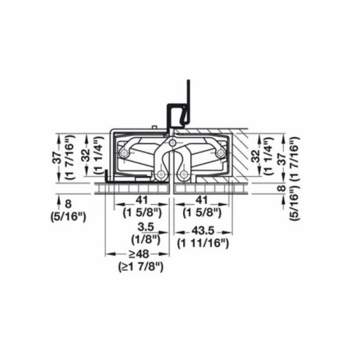 Kích thước Bản lề âm Hafele 924.19.337