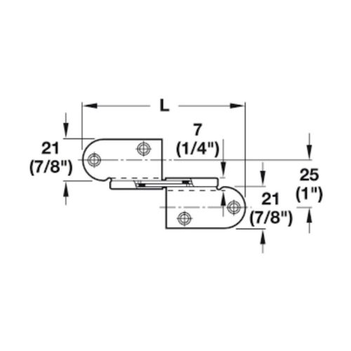 Kích thước Bản lề bàn xếp có khung Hafele 341.30.509