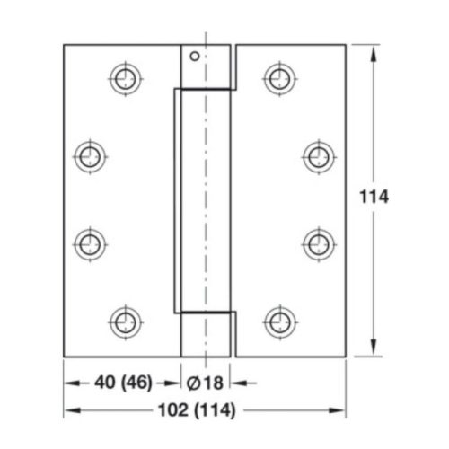 Bản lề bật CHROME mờ 114MM Hafele 926.10.141 6 Kích thước Bản lề bật CHROME mờ 114MM Hafele 926.10.141
