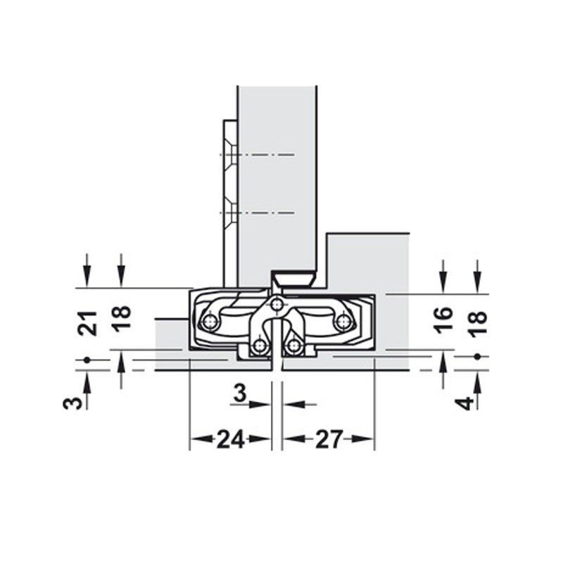 Bản lề kiến trúc Hafele 924.18.904 4 Kích thước Bản lề kiến trúc Hafele 924.18.904