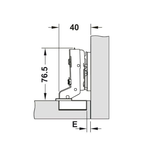 Bản lề lọt lòng Metalla SM 98º Hafele 334.25.000 9 Kích thước Bản lề lọt lòng Metalla SM 98º Hafele 334.25.000
