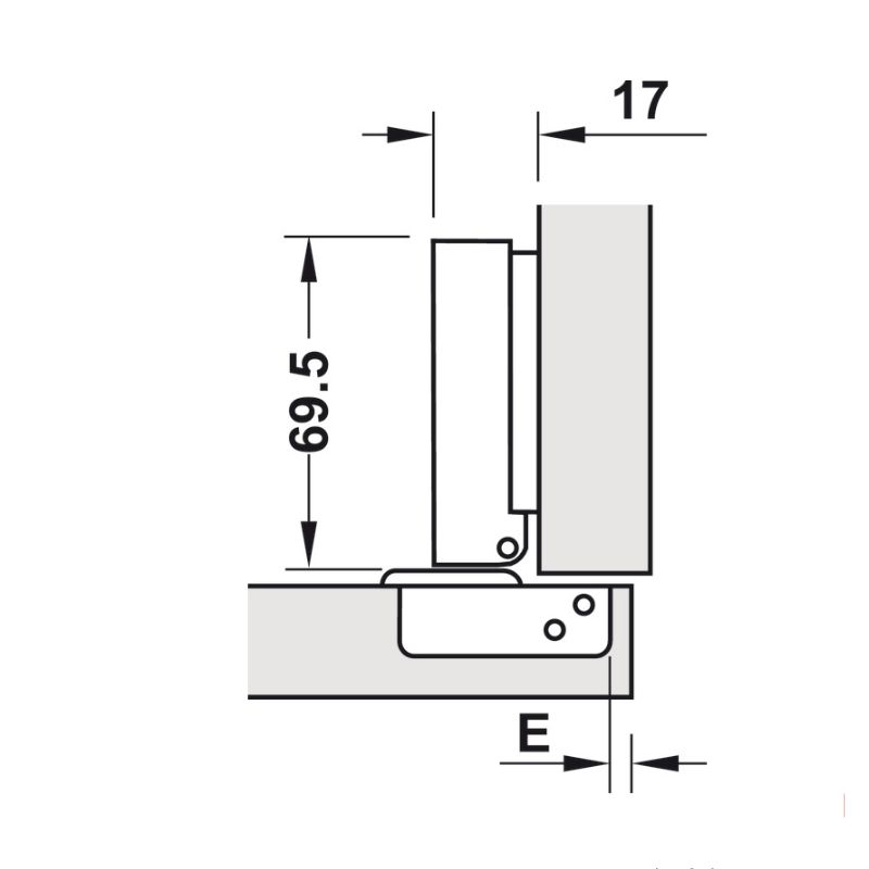 Bản Lề Metalla SM Không Bật 110° Trùm Ngoài Hafele 315.18.300 4 Kích thước Bản Lề Metalla SM Không Bật 110° Trùm Ngoài Hafele 315.18.300