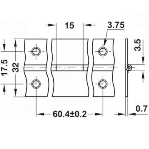 Bản lề piano Hafele 351.03.847 5 Kích thước Bản lề piano Hafele 351.03.847