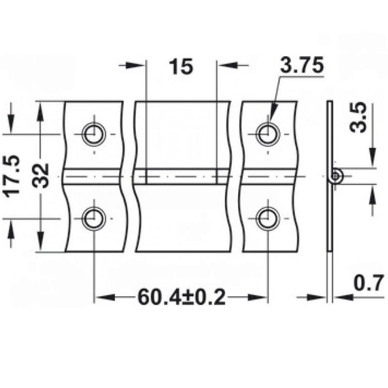 Bản lề piano Hafele 351.03.847 4 Kích thước Bản lề piano Hafele 351.03.847
