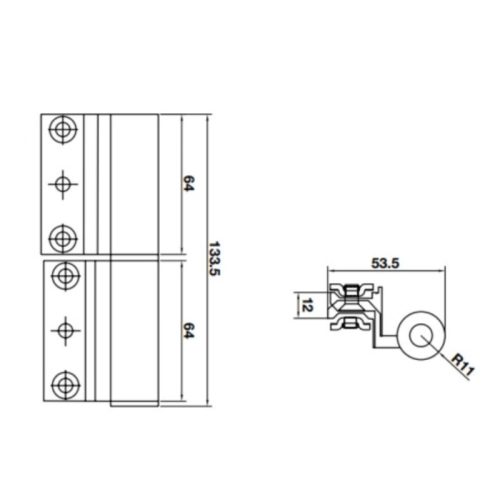 Kích thước Bản lề rãnh C Hafele 926.98.742