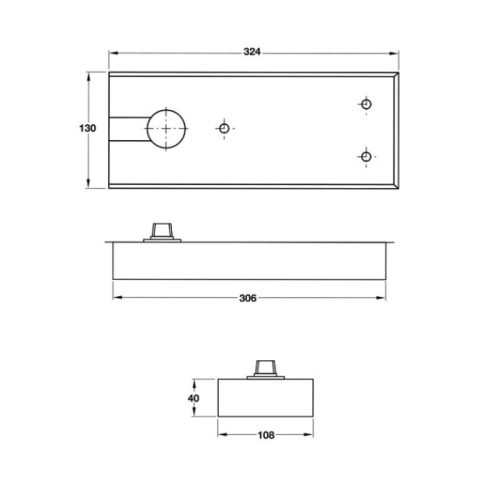 Kích thước Bản lề sàn 150Kg EN4 Hafele 499.30.116