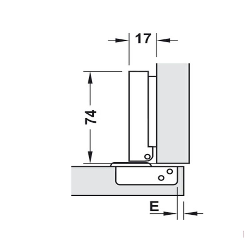 Bản Lề Trùm Ngoài Metalla SM 110° Không Bật Hafele 315.06.350 5 Kích thước Bản Lề Trùm Ngoài Metalla SM 110° Không Bật Hafele 315.06.350