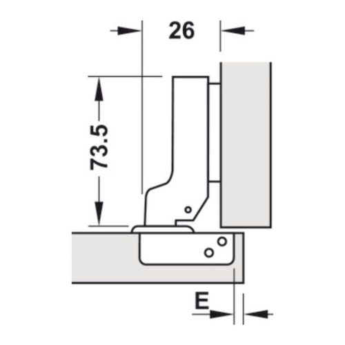 Bản Lề Trùm Nửa Metalla A DIY 110º Hafele 493.03.024 7 Kích thước Bản Lề Trùm Nửa Metalla A DIY 110º Hafele 493.03.024