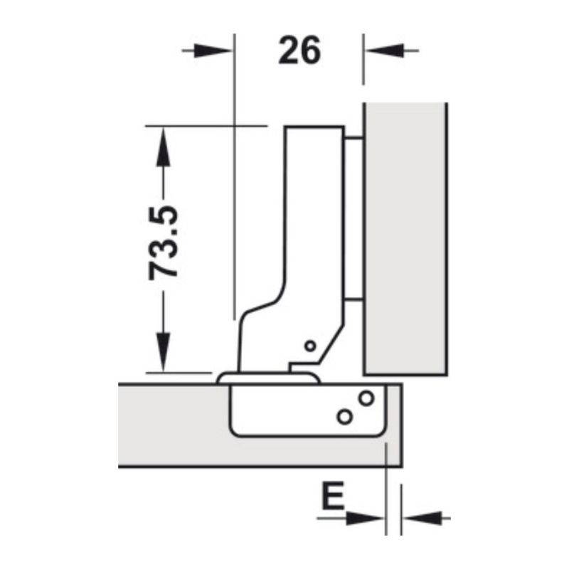 Bản Lề Trùm Nửa Metalla A DIY 110º Hafele 493.03.024 5 Kích thước Bản Lề Trùm Nửa Metalla A DIY 110º Hafele 493.03.024