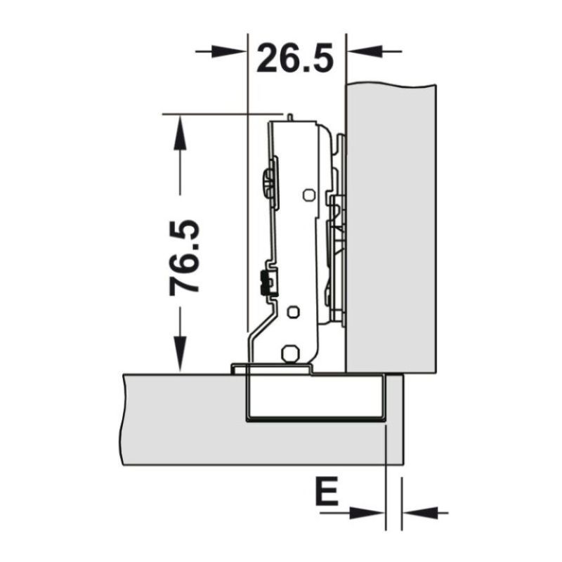 Bản lề trùm nửa Metalla SM 98º Hafele 334.15.000 4 Kích thước Bản lề trùm nửa Metalla SM 98º Hafele 334.15.000