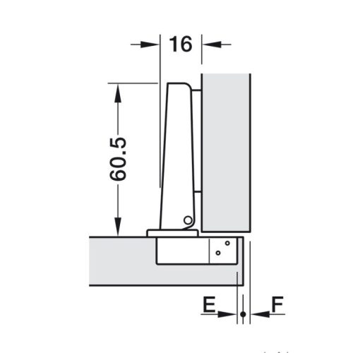 Kích thước Bản lề tủ Hafele 311.90.020