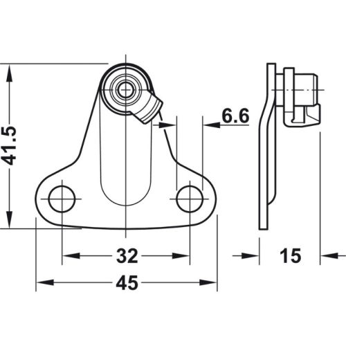 Kích thước bas cho phụ kiện tay nâng Hafele 373.66.694