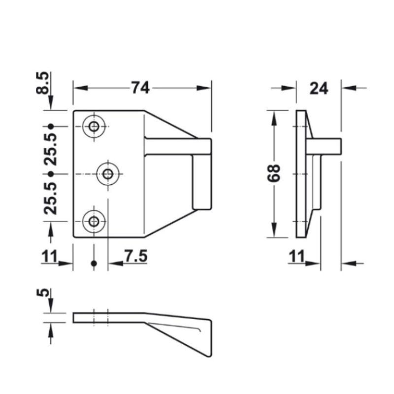 Bas chốt ngang Hafele 911.56.024 4 Bas chốt ngang Hafele 911.56.024 - Ảnh 2