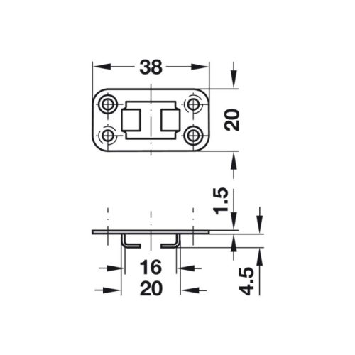 Kích thước bas dẫn hướng Hafele 237.23.006