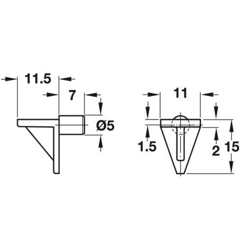 Kích thước bas đỡ kệ Hafele 283.63.715