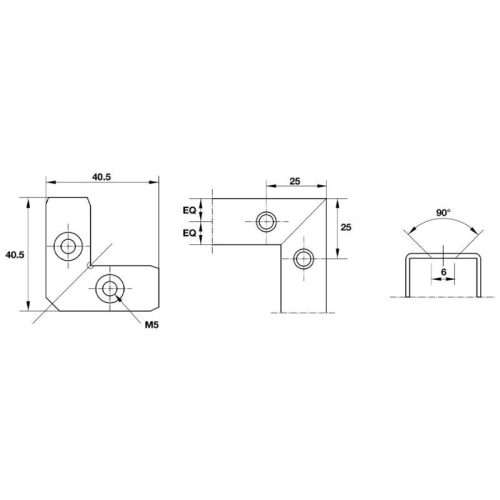 Kích thước Bas nối góc Hafele 260.26.997