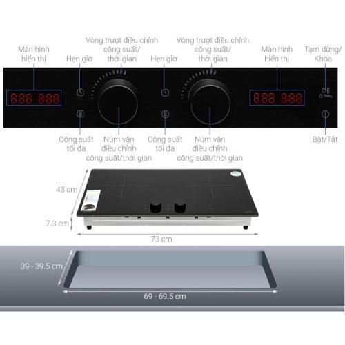 Kích thước bếp từ Comfee CIH-52DIU