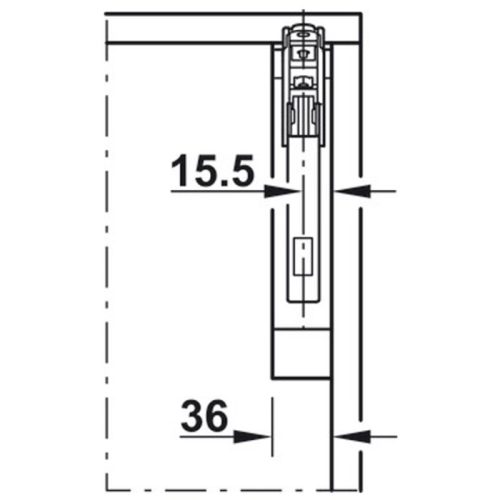 Kích thước bộ hộp lực Hafele 372.91.412