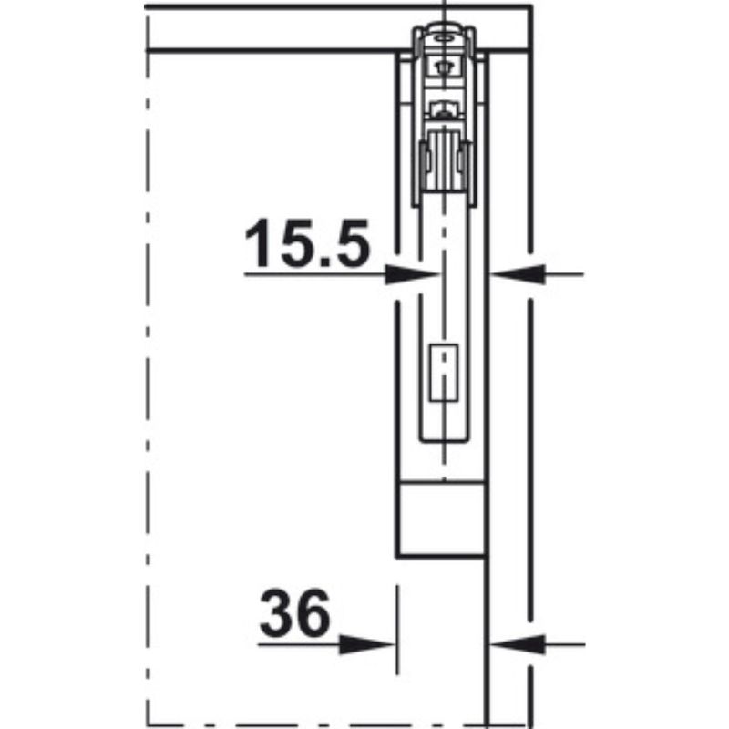Bộ hộp lực Hafele 372.91.413 4 Kích thước bộ hộp lực Hafele 372.91.413